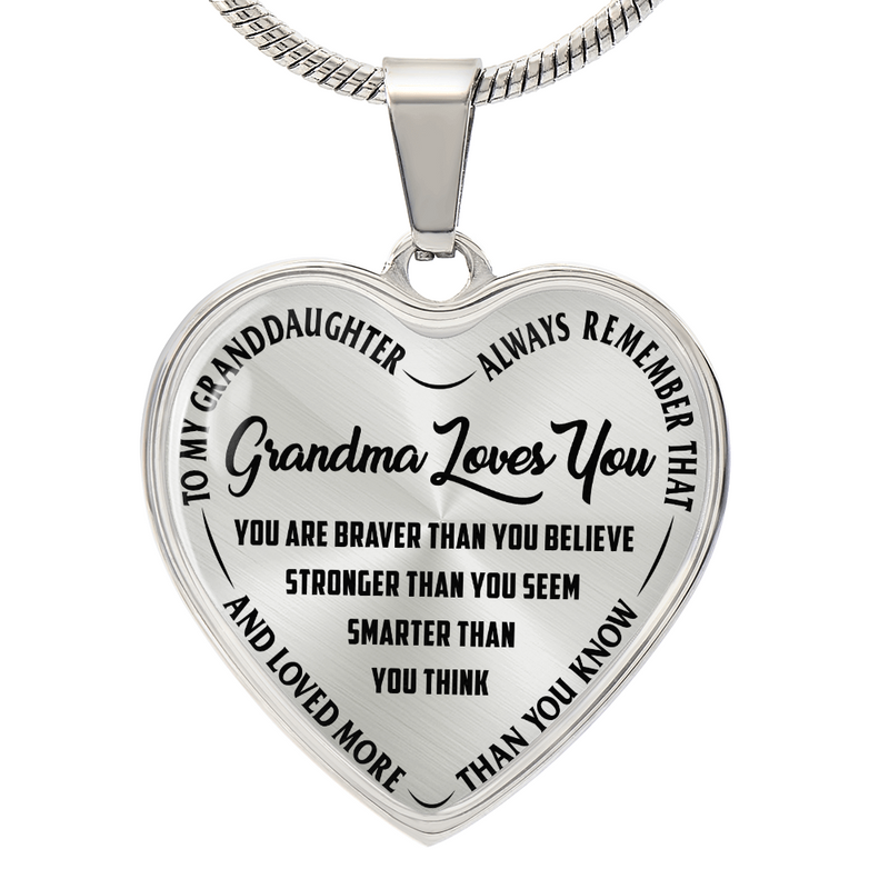 Grandma Loves You - Heart Necklace