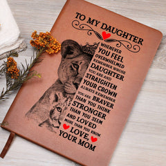 To My Daughter Lion Crown – Leather Journal