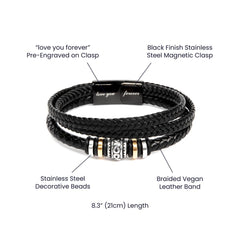 To My Son - Mens Leather Bracelet