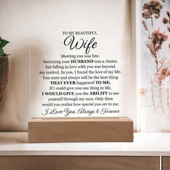 To My Beautiful Wife (Printed) – Acrylic Square