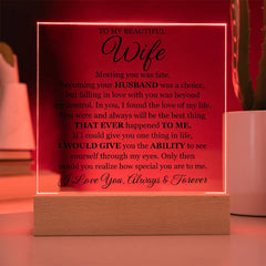 To My Beautiful Wife (Printed) – Acrylic Square